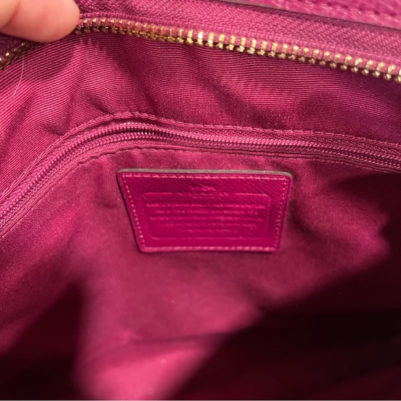 Coach Signature File Bag, Brown/Cranberry - Picture 3 of 4